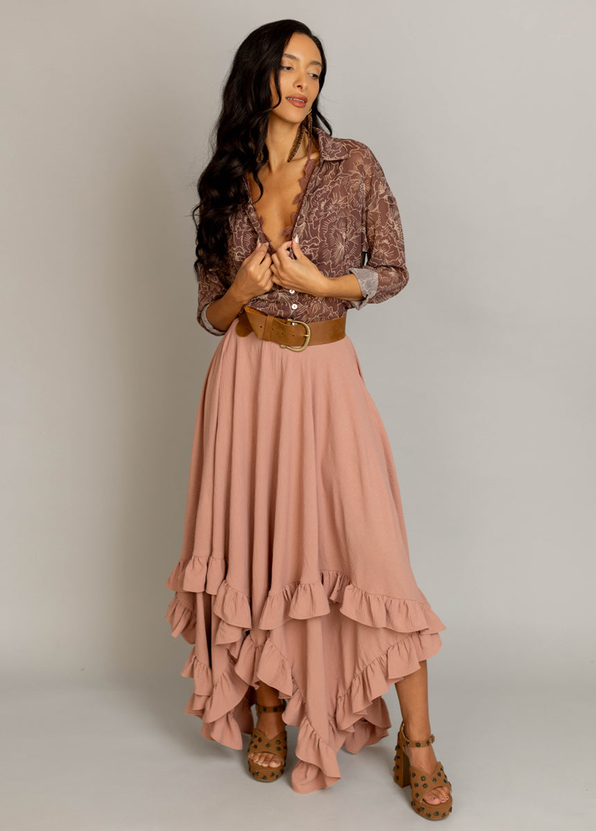 Agnes Top in Mahogany Floral