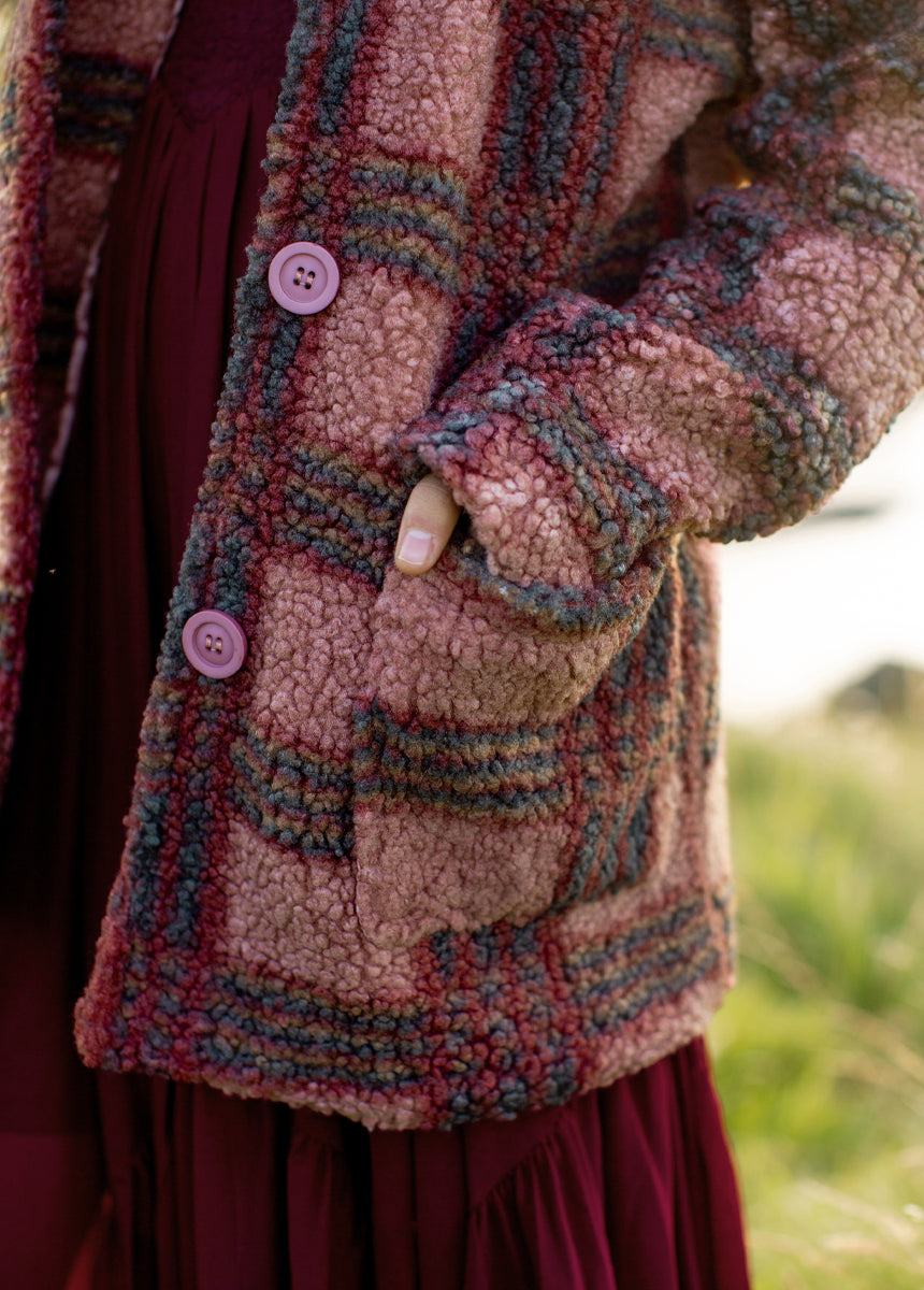 Gertrude Coat in Rose Plaid