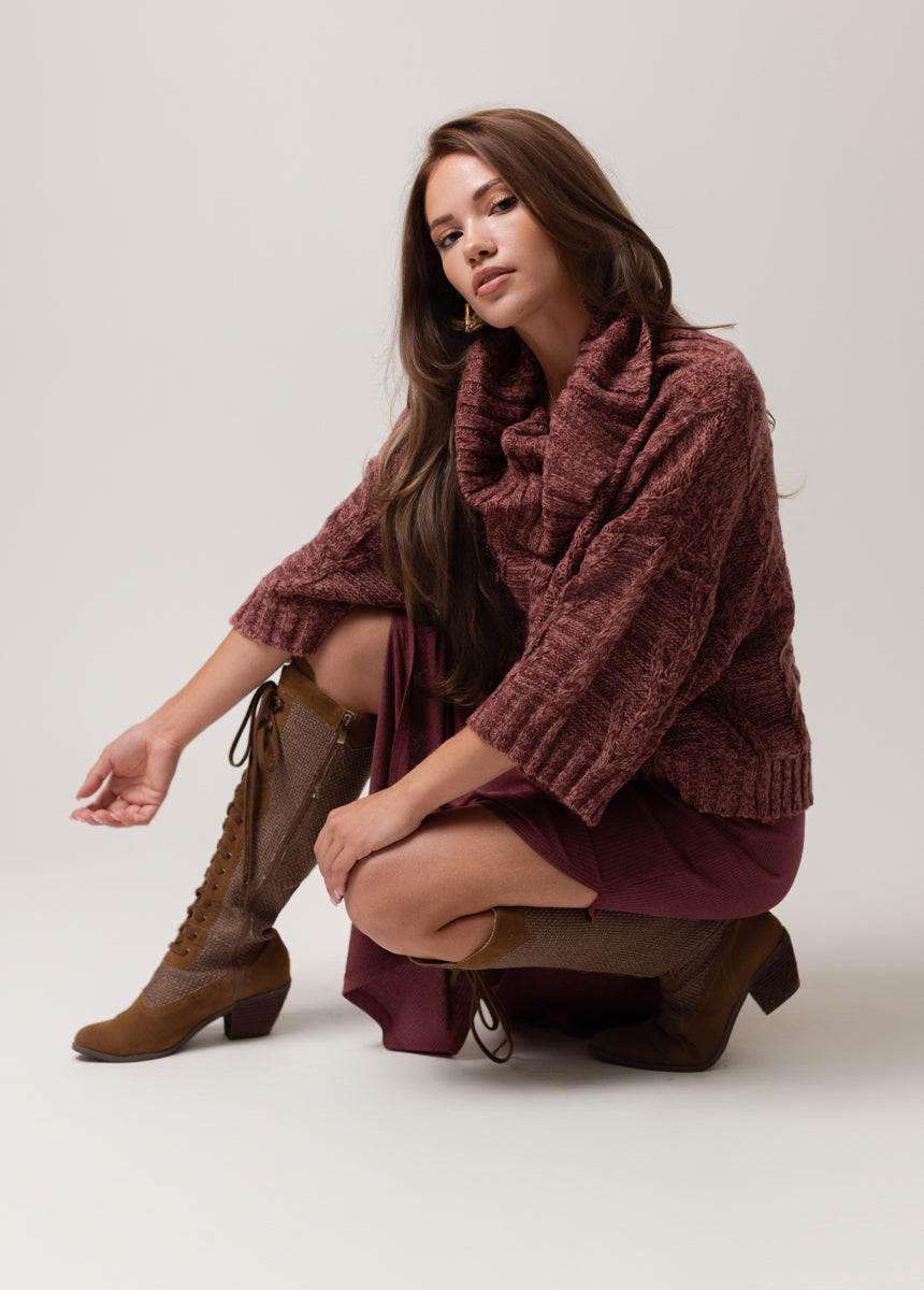 Nikkola Sweater in Wine