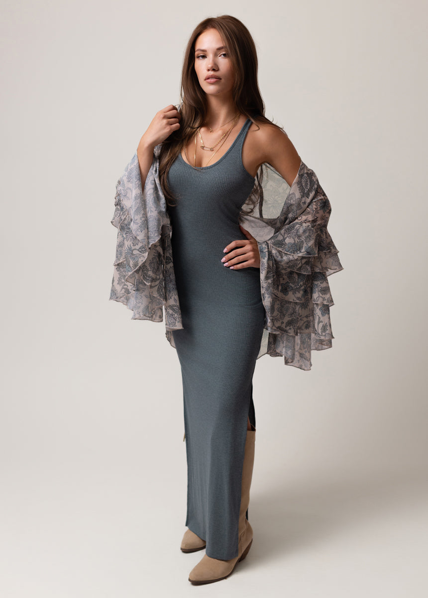 Soraya Dress in Dusty Teal