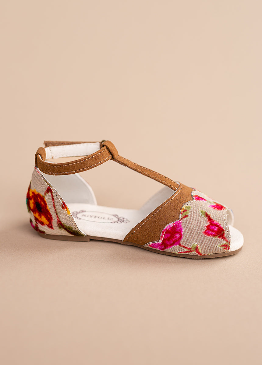 Stella Sandal Flat in Multi Floral