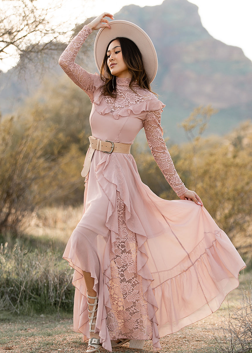 Sveta Maxi Dress in Nude Pink