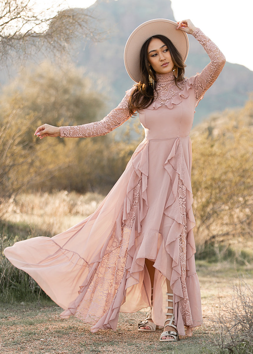 Sveta Maxi Dress in Nude Pink