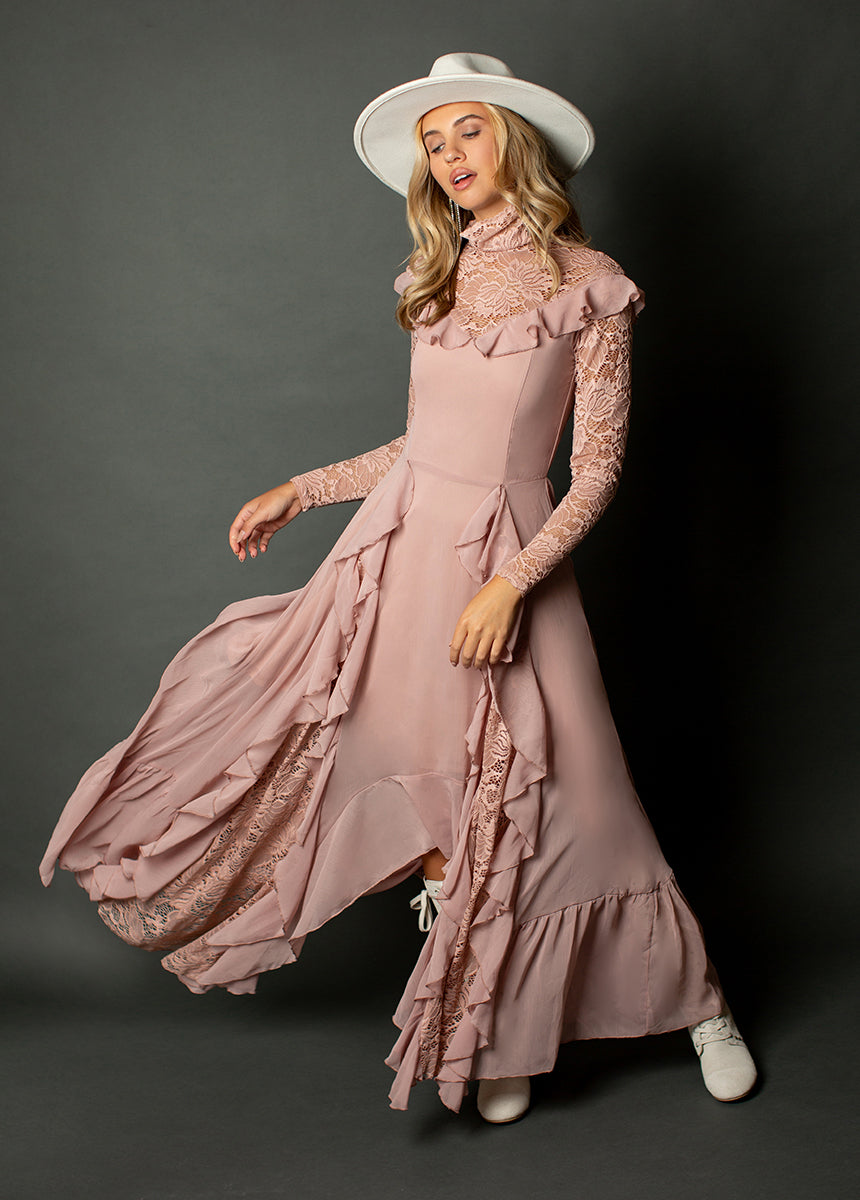 Sveta Maxi Dress in Nude Pink