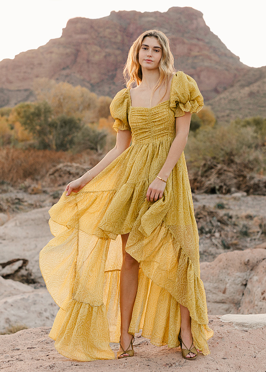 Swan Impact Dress in Citron