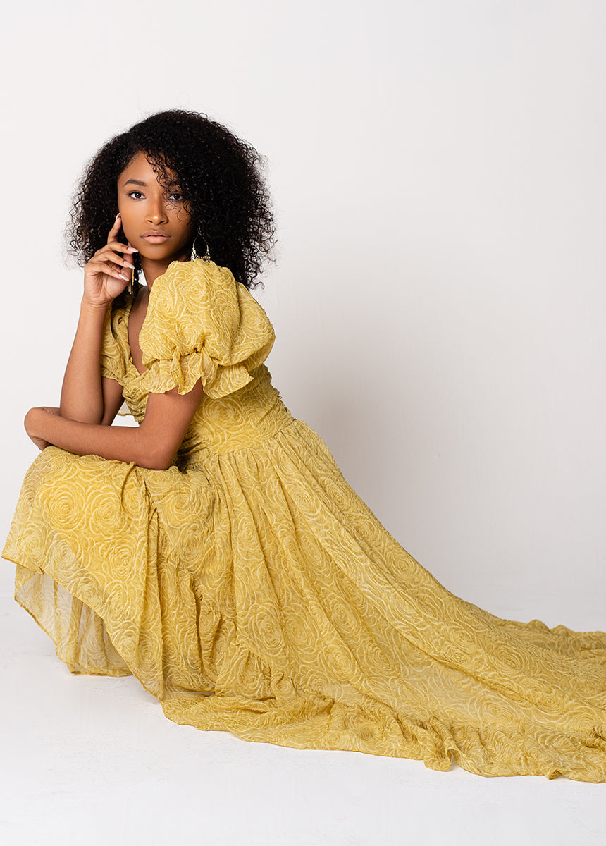 Swan Impact Dress in Citron