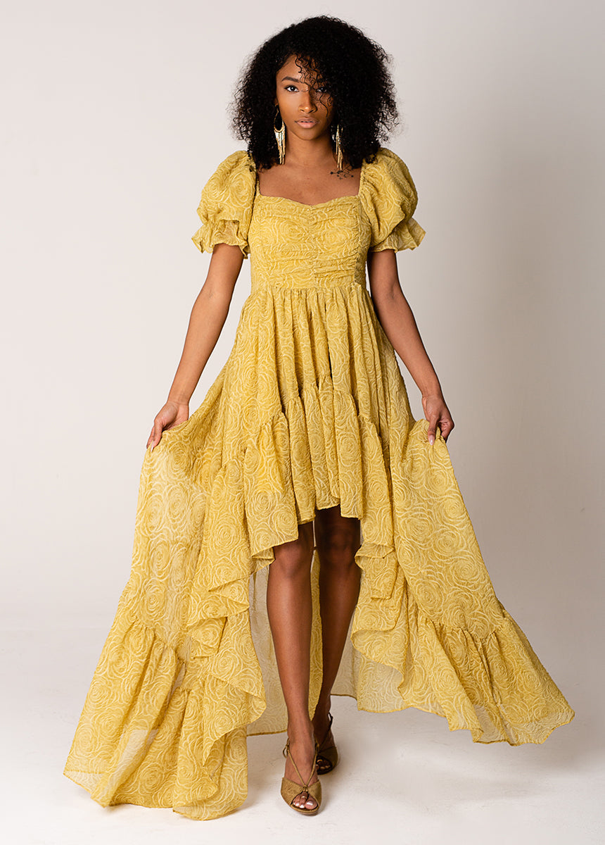 Swan Impact Dress in Citron