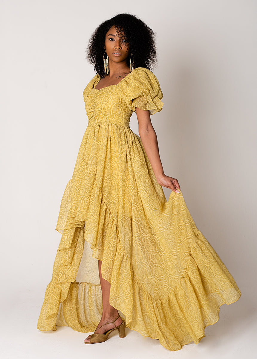 Swan Impact Dress in Citron