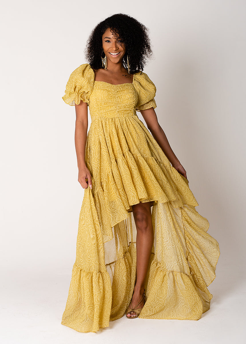 Swan Impact Dress in Citron