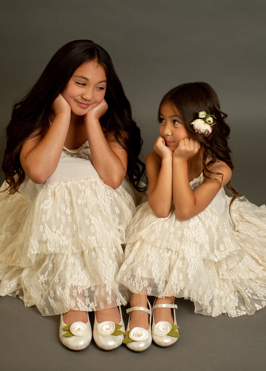 Charlotte Flat in Cream & Gold