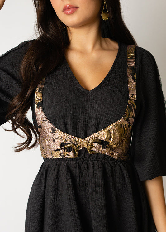 Tashia Harness in Metallic Brocade