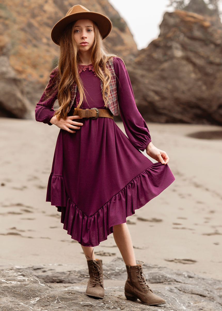 Tatum Dress in Plum