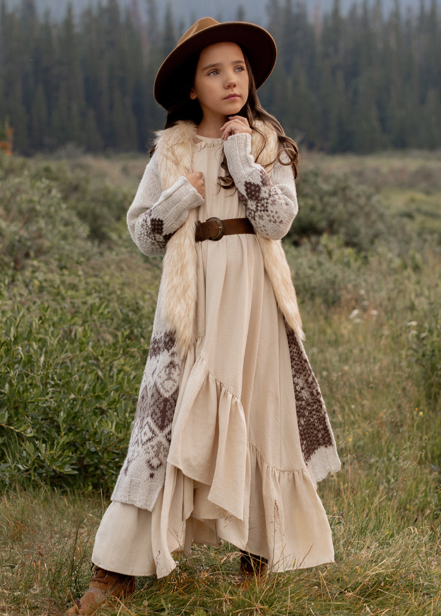 Tillie Duster in Oatmeal Pattern