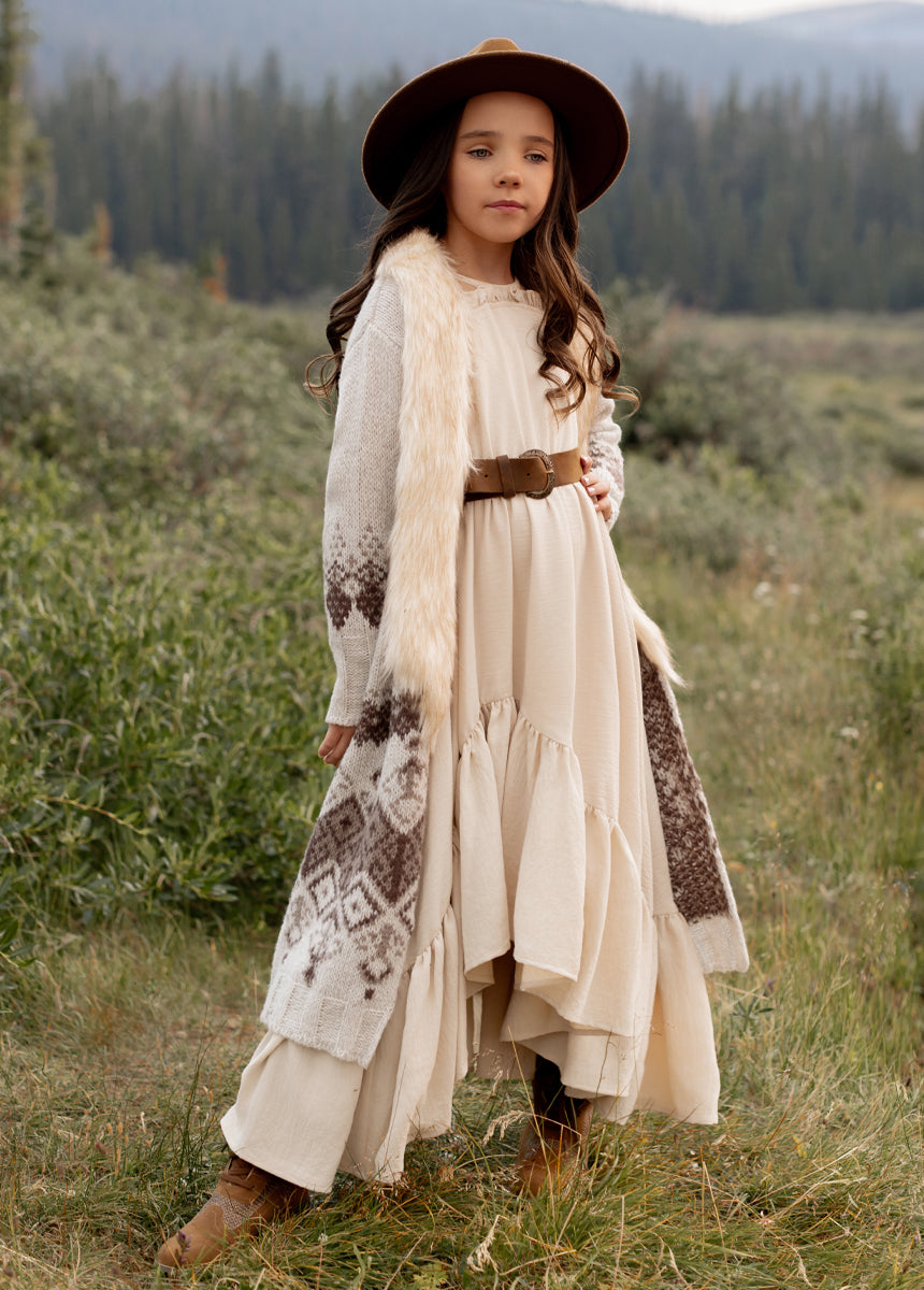 Tillie Duster in Oatmeal Pattern