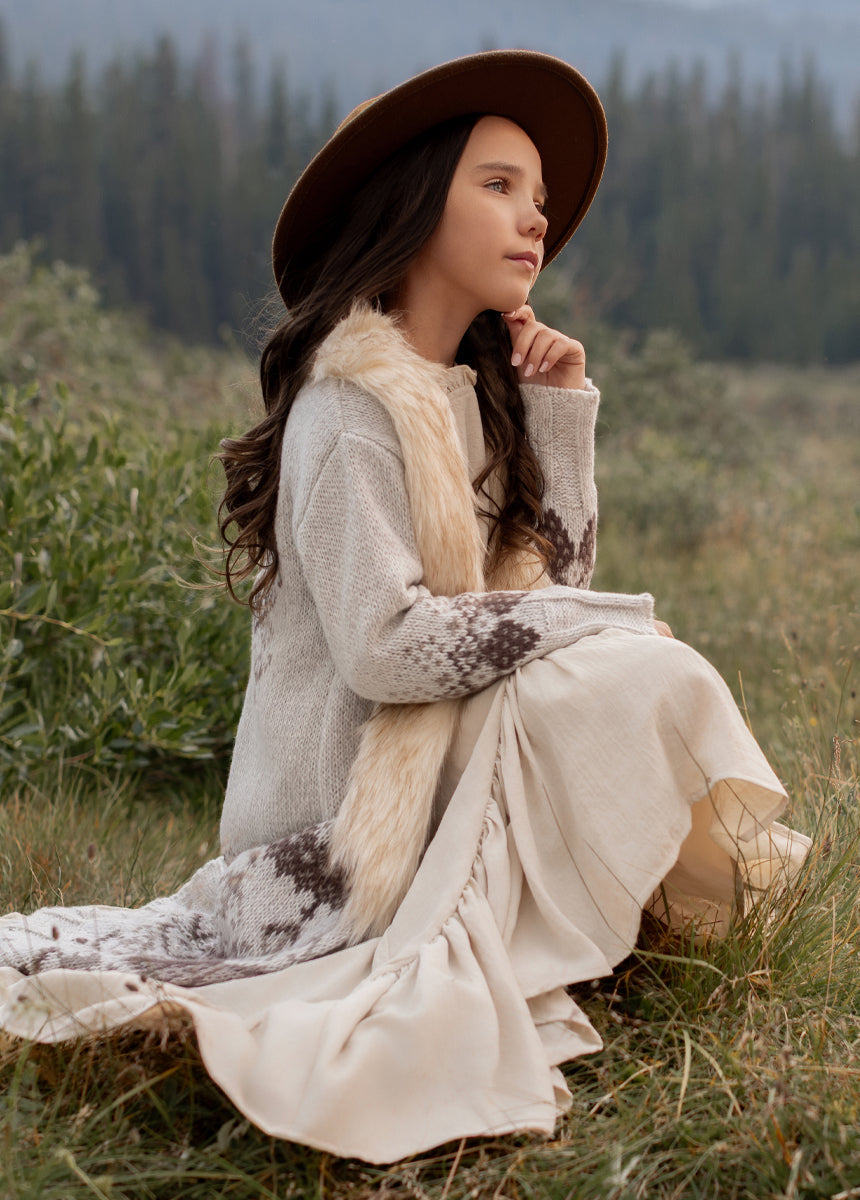 Tillie Duster in Oatmeal Pattern