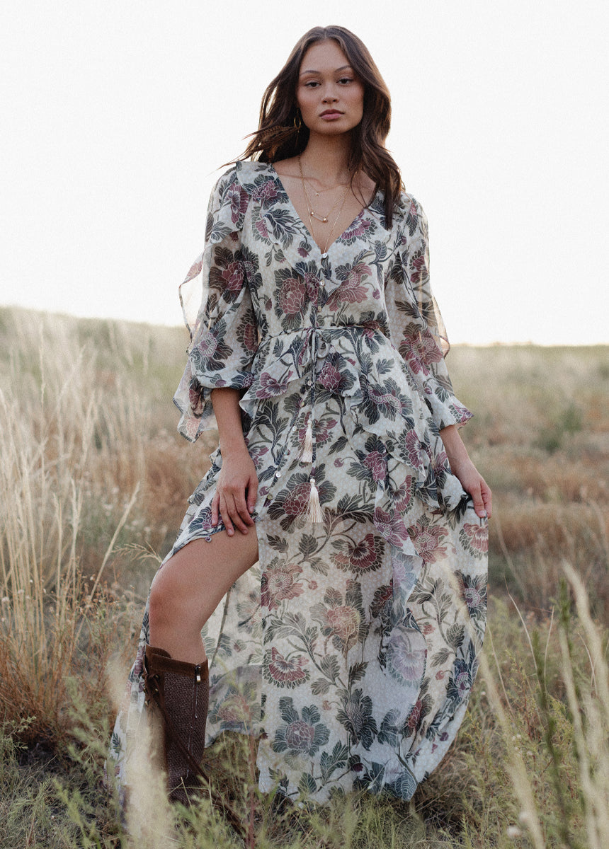 Twyla Dress in Cream Floral