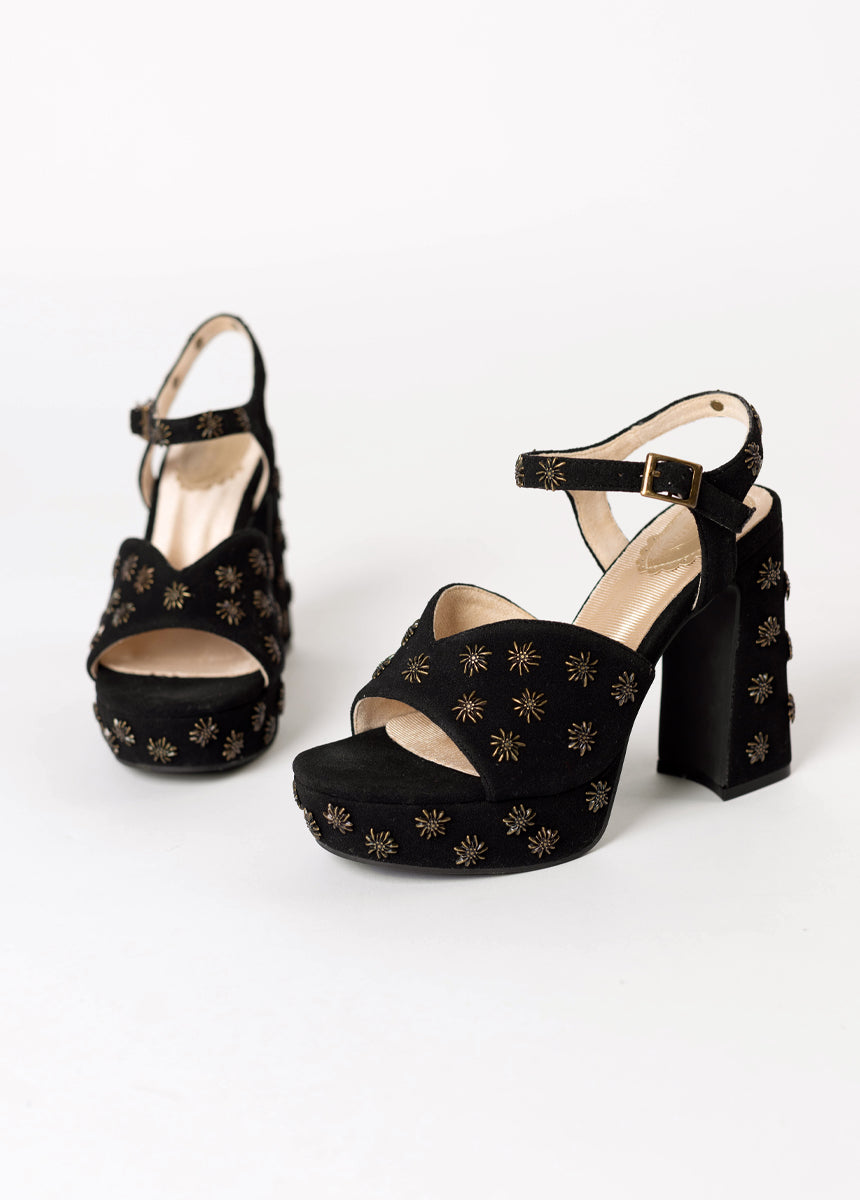 Valentine Platforms in Black Studded