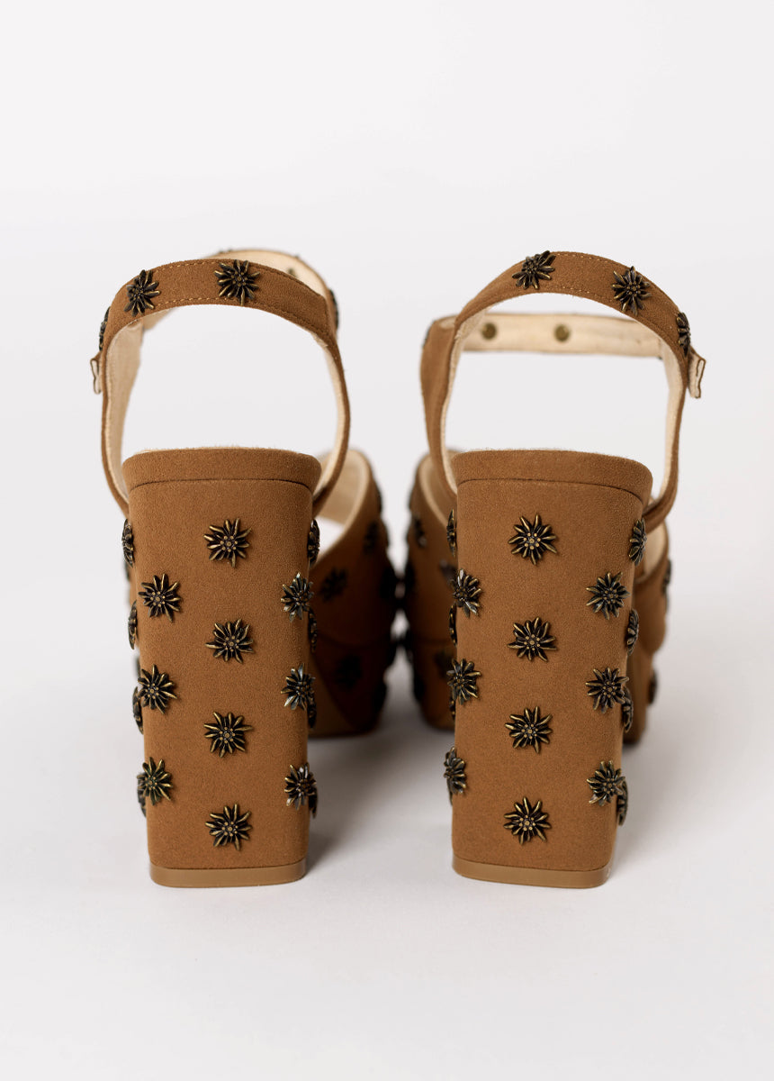 Valentine Platforms in Nutmeg Studded