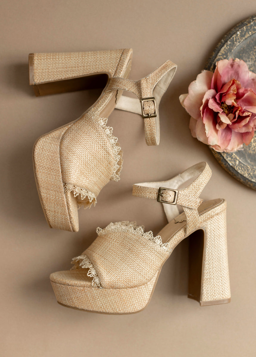 Valentine Platforms in Raffia