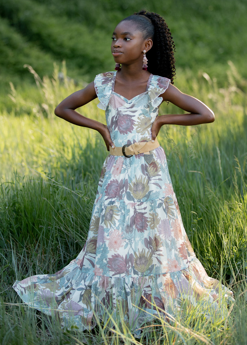 Varvara Dress in Ecru Floral