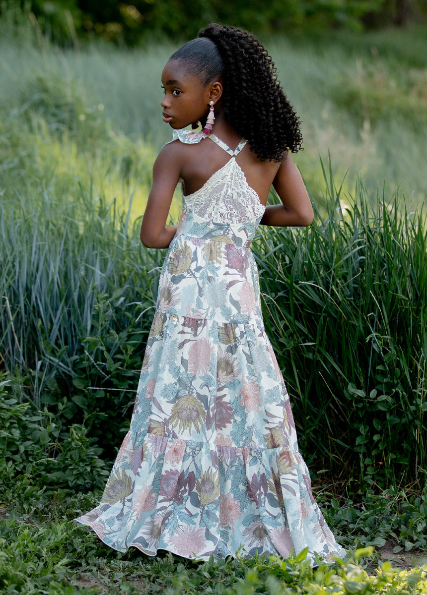 Varvara Dress in Ecru Floral