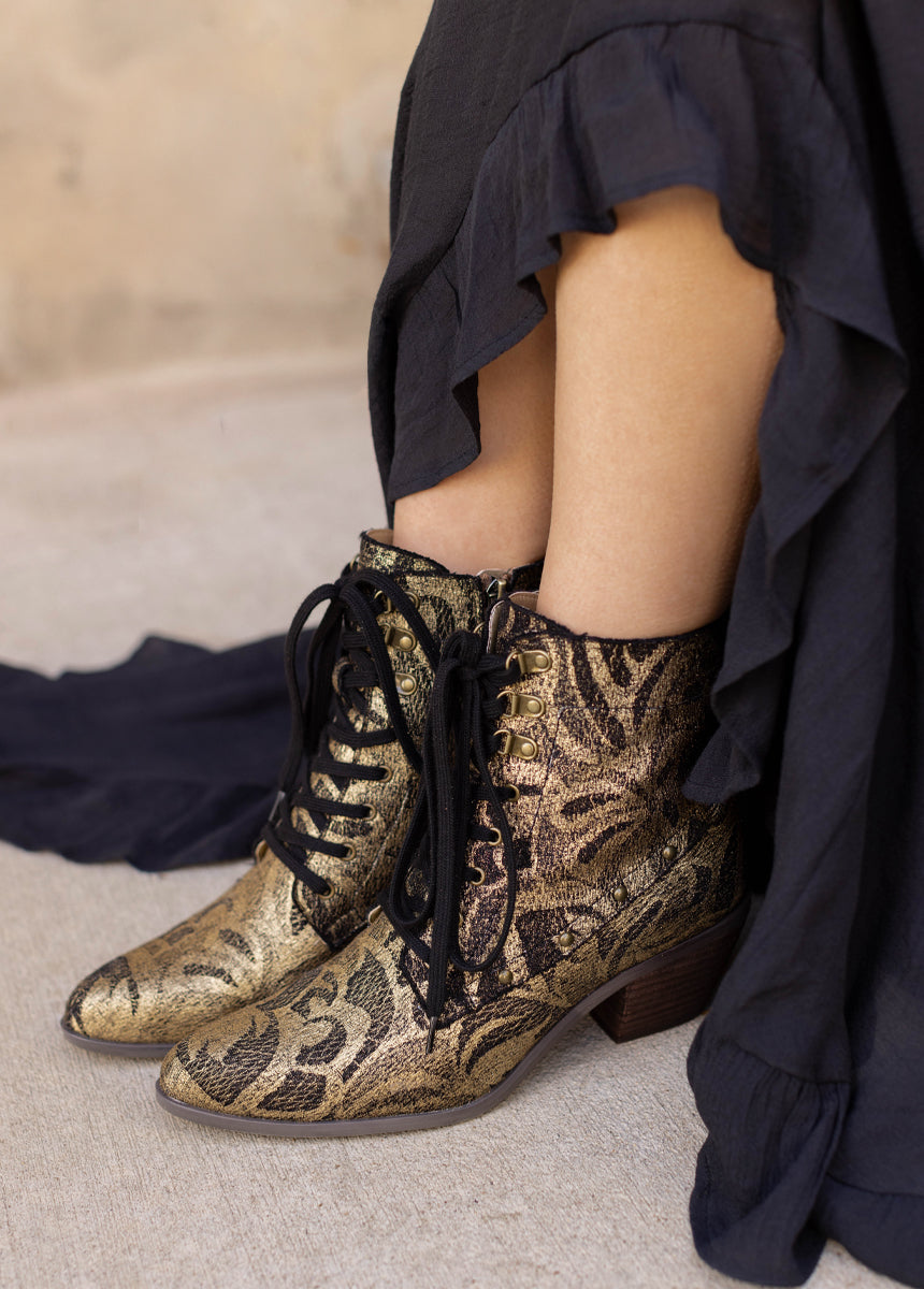 Virginia Boot in Gold Lace