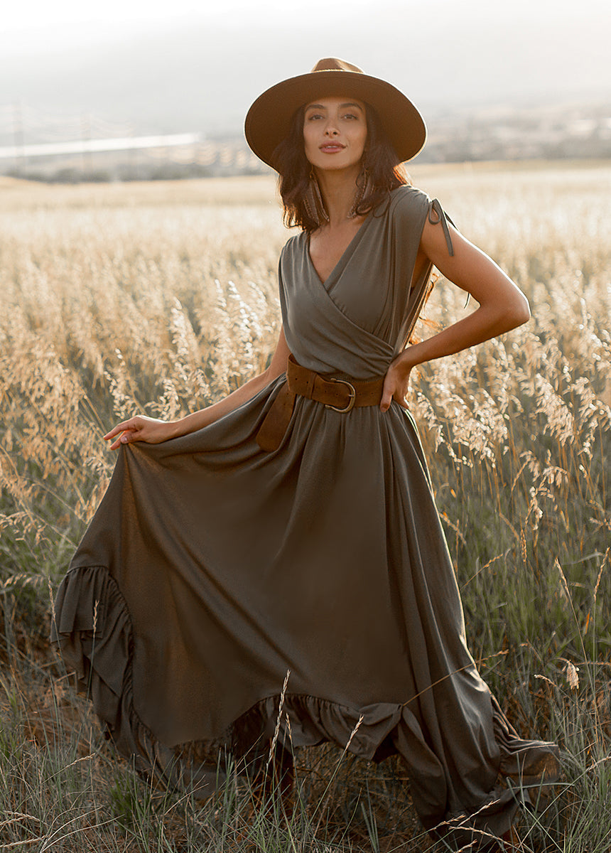 Giovanna Dress in Army Green