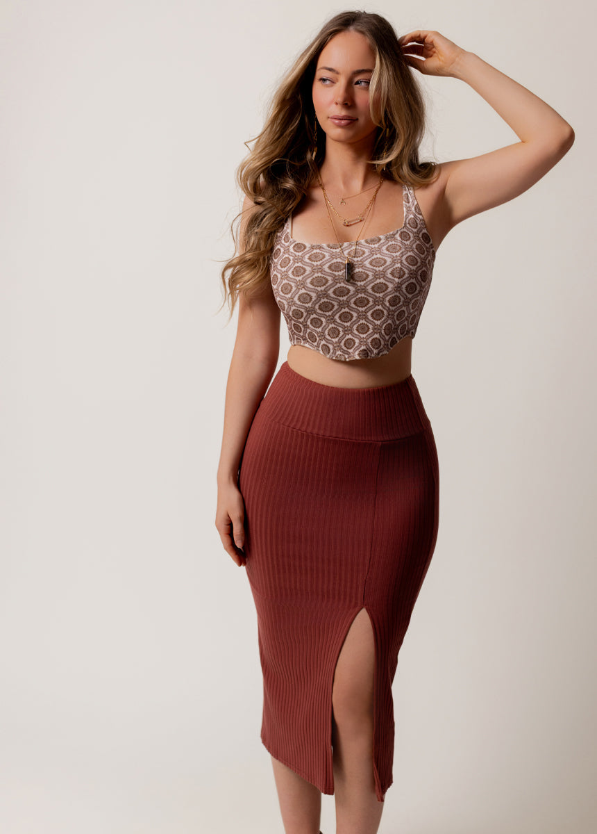 Whitley Skirt in Cedar