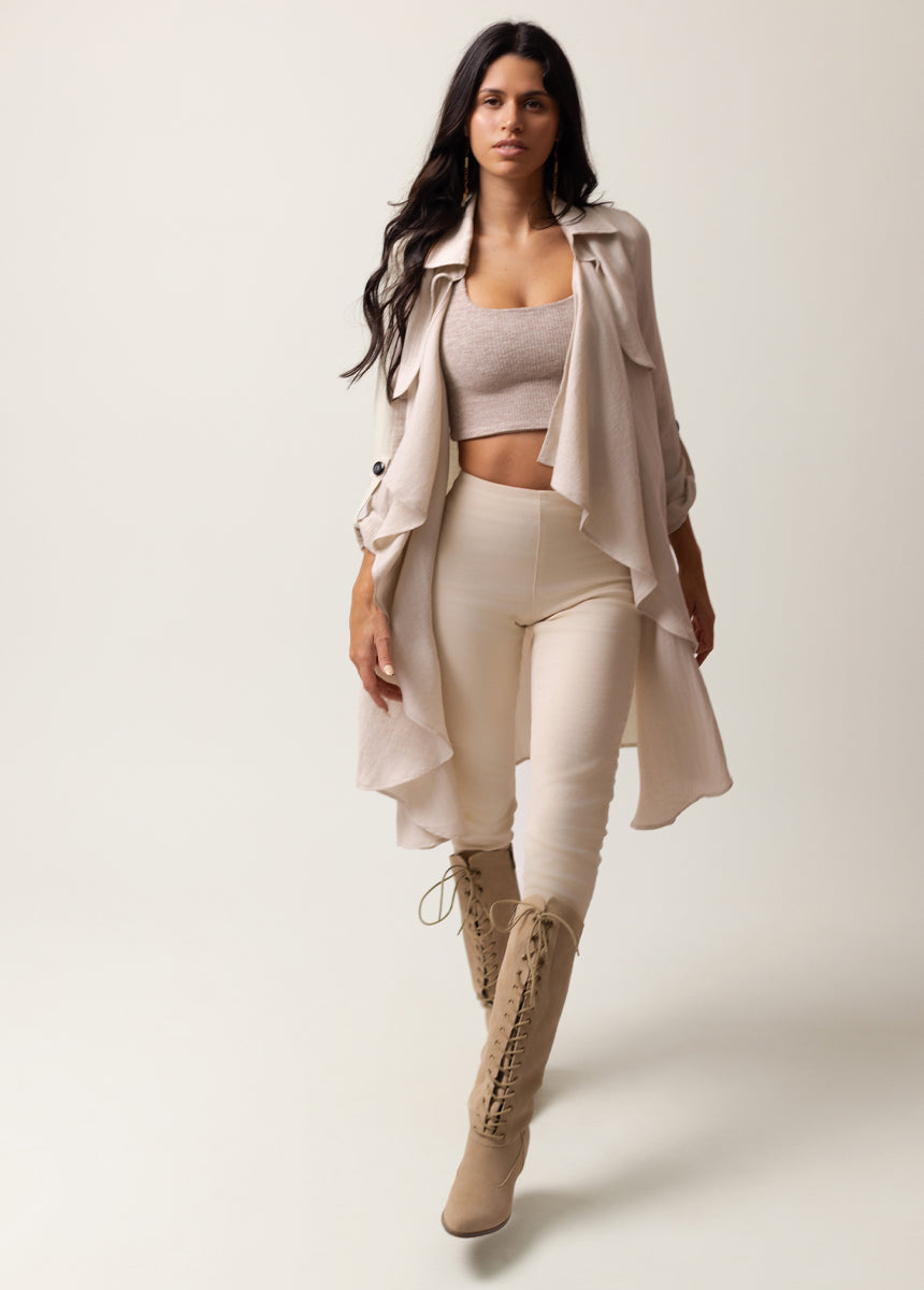 Brytny High-Waisted Denim in Ecru