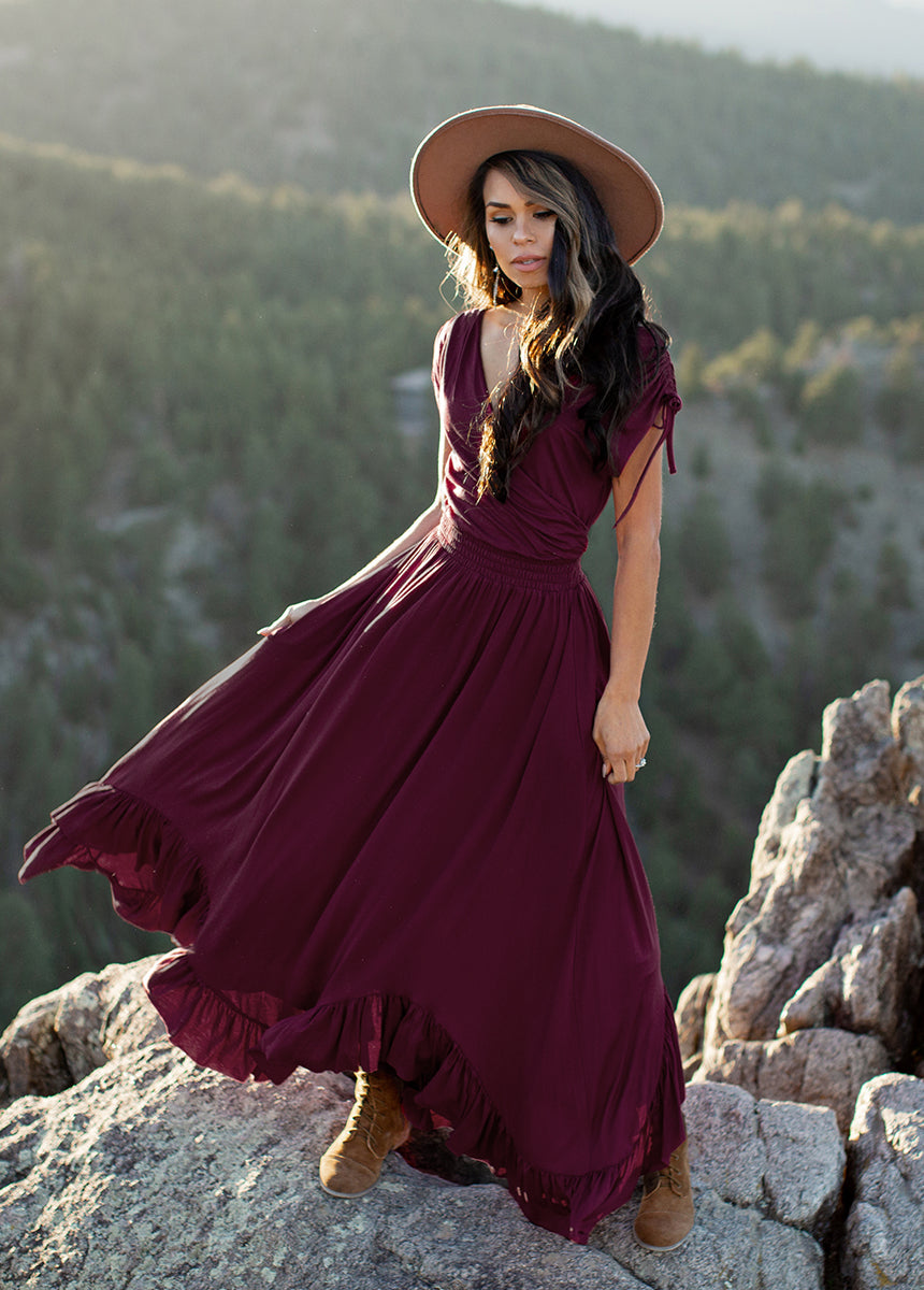 Giovanna Dress in Eggplant