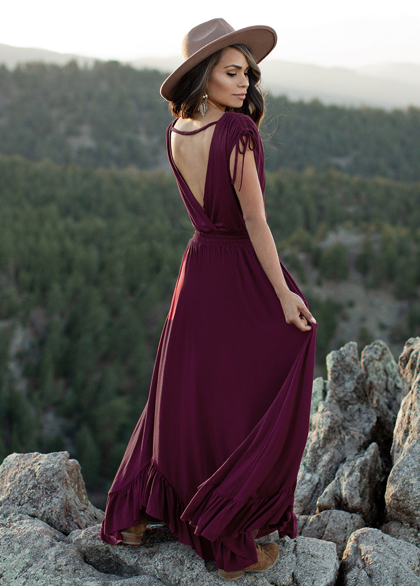 Giovanna Dress in Plum