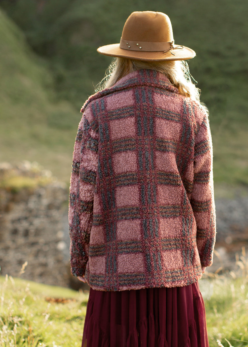 Gertrude Coat in Rose Plaid