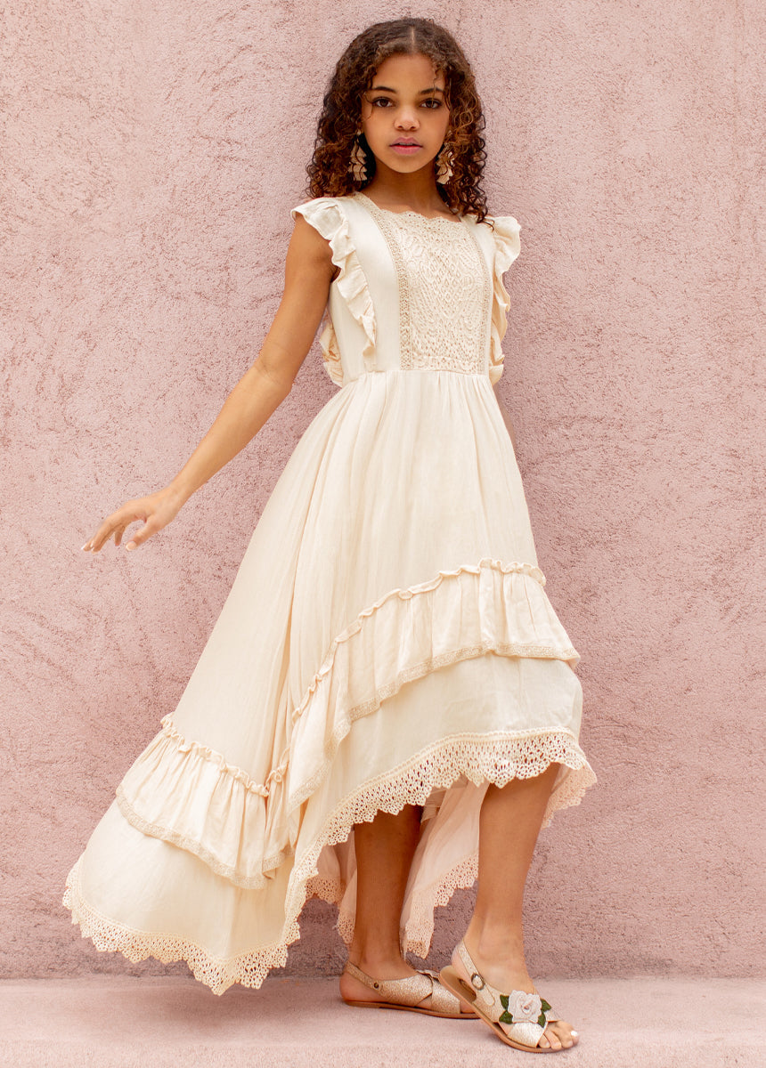 Cassia Dress in Ecru