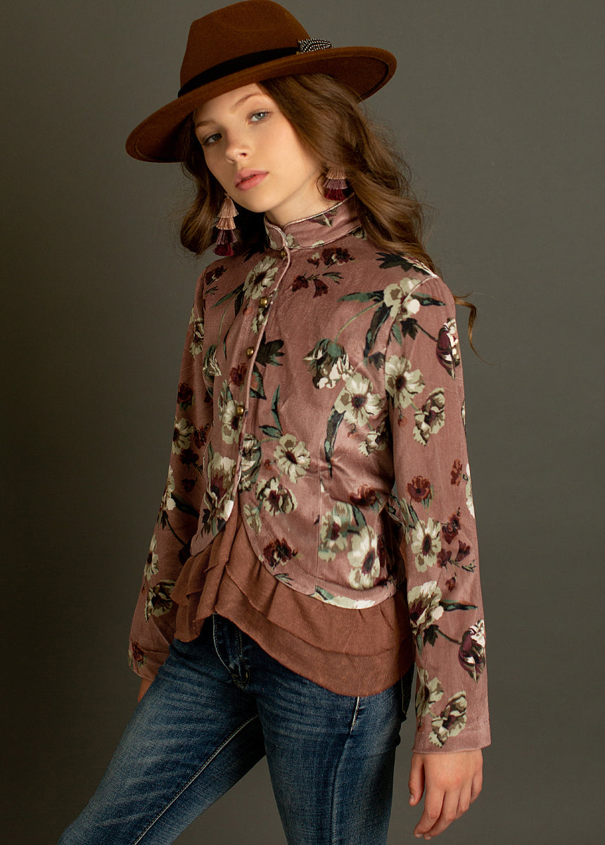 Mollie Jacket in Pink Floral