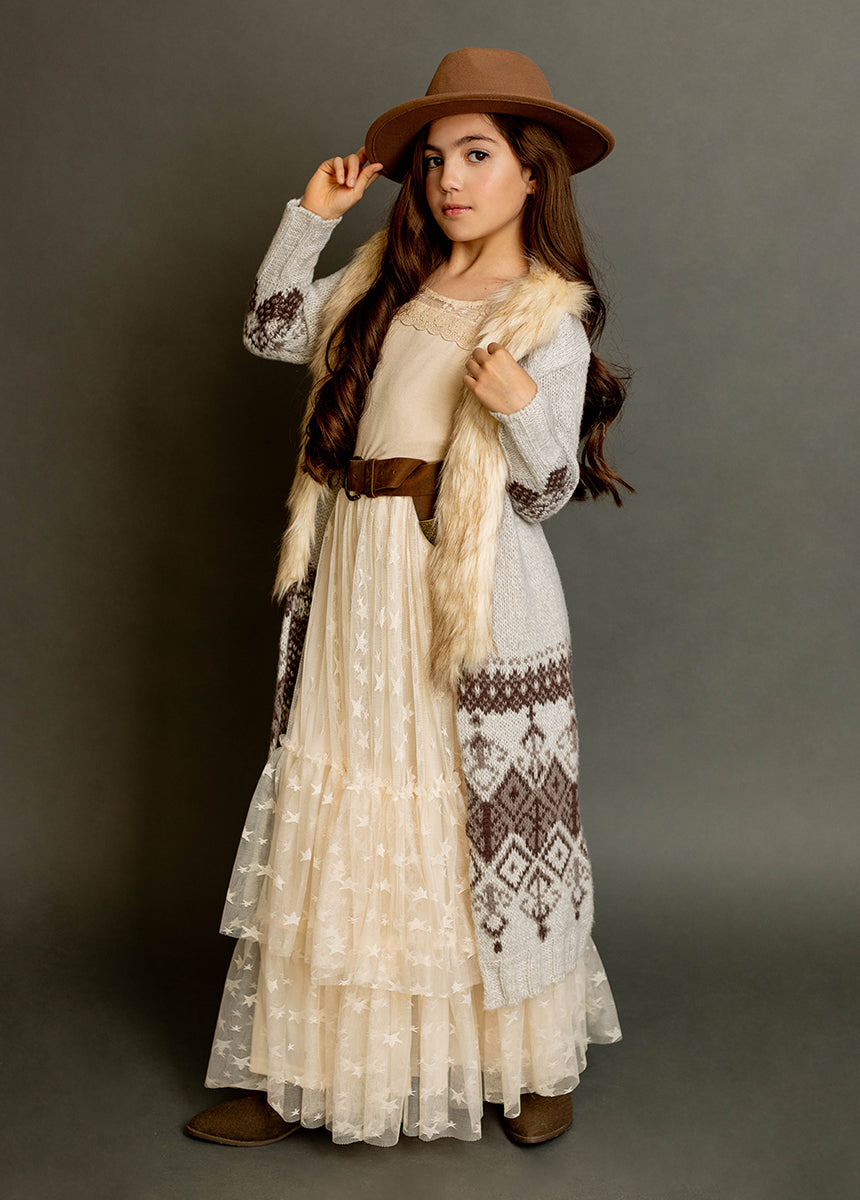 Tillie Duster in Oatmeal Pattern