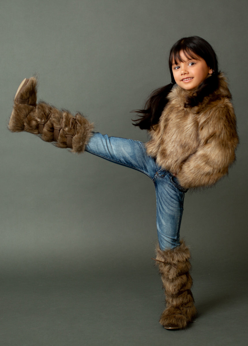 Zoe Boots in Faux Wolf