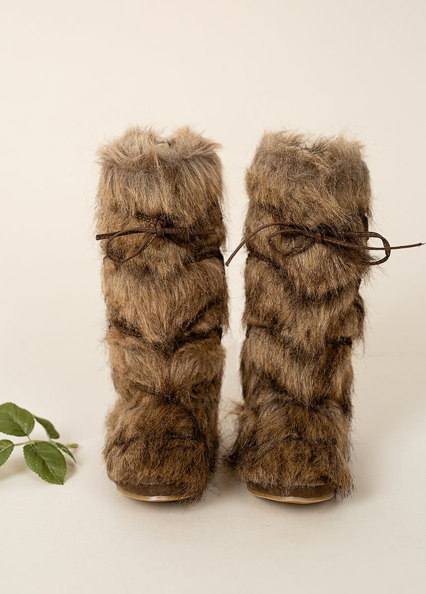 Zoe Boots in Faux Wolf