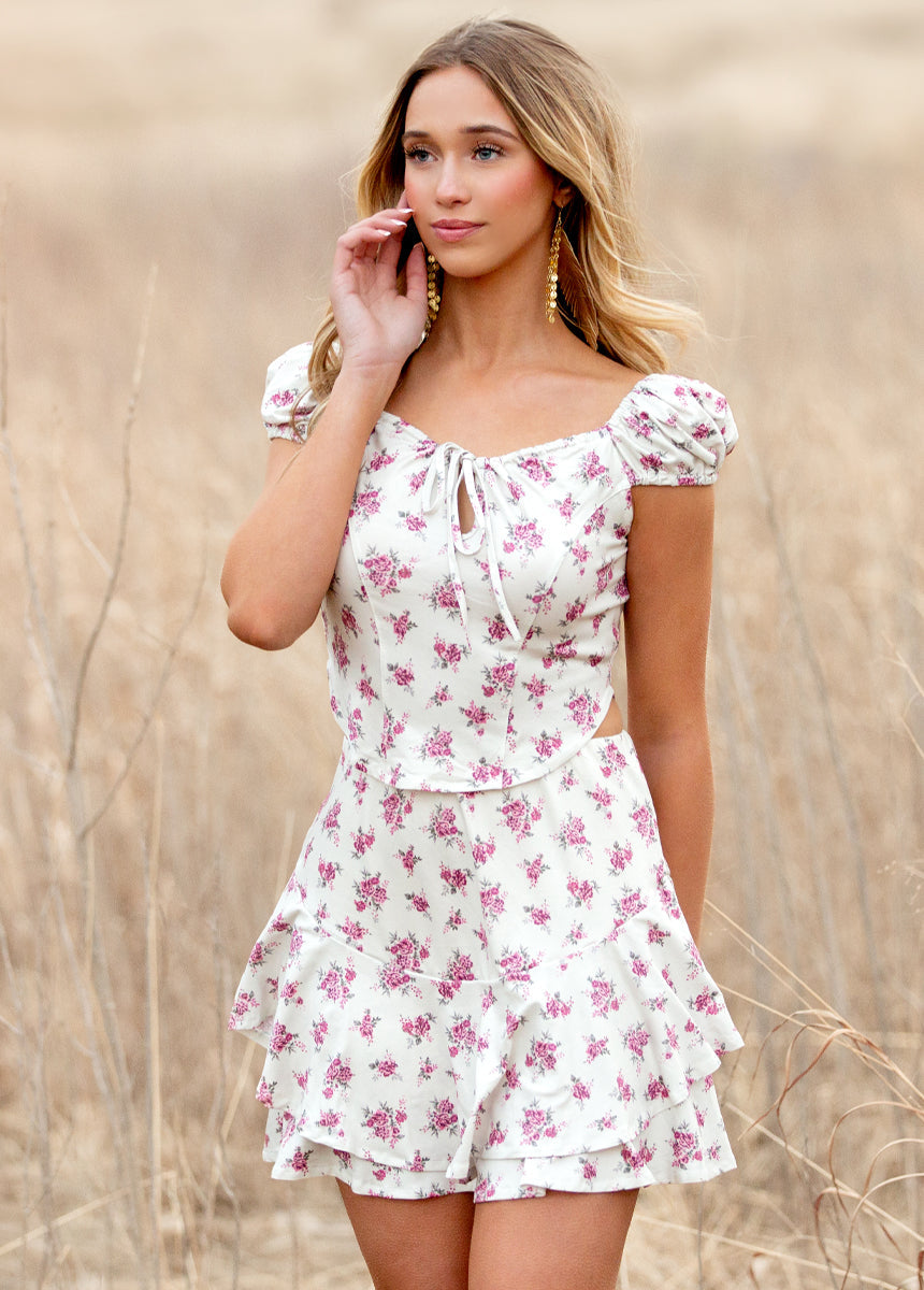 Zosia Set in Cream Ditsy